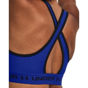 Dámska tréningová športová podprsenka - UNDER ARMOUR-UA Crossback Mid Bra-BLU Modrá XL 4