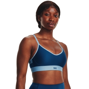 Dámska tréningová športová podprsenka - UNDER ARMOUR-Infinity Covered Low-BLU Modrá L 4