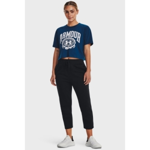 Dámske tréningové tričko s krátkym rukávom - UNDER ARMOUR-UA COLLEGIATE CREST CROP SS -BLU Modrá S 3