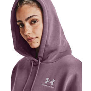 Dámska zateplená tréningová mikina s kapucňou - UNDER ARMOUR-Essential Fleece OS Hoodie-PPL Fialová S 2