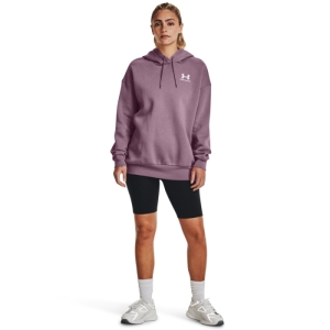 Dámska zateplená tréningová mikina s kapucňou - UNDER ARMOUR-Essential Fleece OS Hoodie-PPL Fialová S 3
