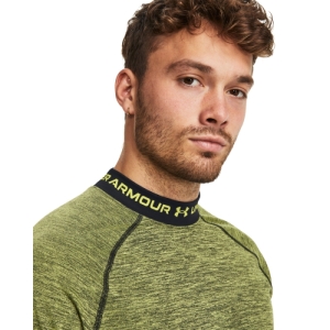 Pánske zateplené kompresné tričko s dlhým rukávom - UNDER ARMOUR-UA CG Armour Twist Mock-YLW Žltá XXL 3