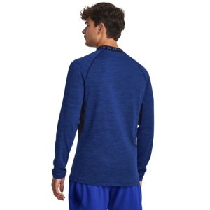 Pánske zateplené kompresné tričko s dlhým rukávom - UNDER ARMOUR-UA CG Armour Twist Mock-BLU Modrá XXL 1