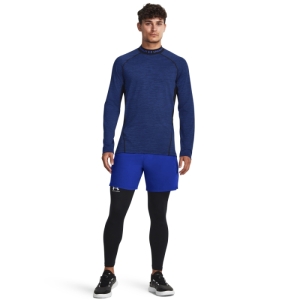 Pánske zateplené kompresné tričko s dlhým rukávom - UNDER ARMOUR-UA CG Armour Twist Mock-BLU Modrá XXL 2