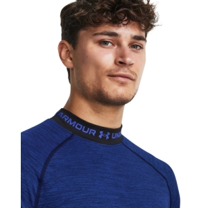 Pánske zateplené kompresné tričko s dlhým rukávom - UNDER ARMOUR-UA CG Armour Twist Mock-BLU Modrá XXL 3