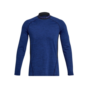 Pánske zateplené kompresné tričko s dlhým rukávom - UNDER ARMOUR-UA CG Armour Twist Mock-BLU Modrá XXL 4