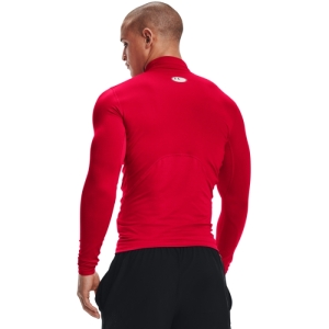 Pánske zateplené kompresné tričko s dlhým rukávom - UNDER ARMOUR-UA CG Armour Comp Mock-RED Červená XXL 1