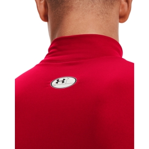 Pánske zateplené kompresné tričko s dlhým rukávom - UNDER ARMOUR-UA CG Armour Comp Mock-RED Červená XXL 2