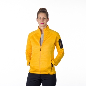 Dámska turistická mikina so zipsom - NORTHFINDER-WANDA-586-yellowmelange Žltá XL