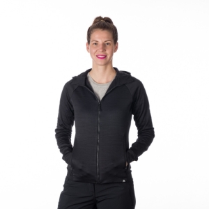 Dámska turistická mikina so zipsom - NORTHFINDER-PAULINE-274-blackmelange Čierna XL