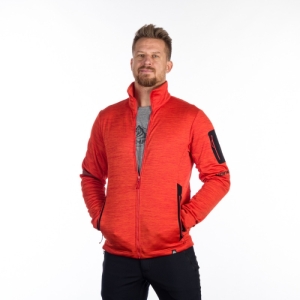 Pánska turistická mikina so zipsom - NORTHFINDER-NICK-362-redmelange Červená XXL 1