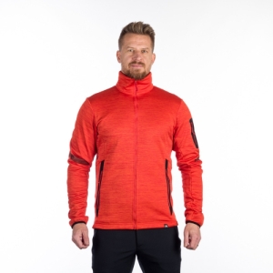 Pánska turistická mikina so zipsom - NORTHFINDER-NICK-362-redmelange Červená XXL 2