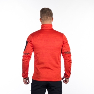 Pánska turistická mikina so zipsom - NORTHFINDER-NICK-362-redmelange Červená XXL 4