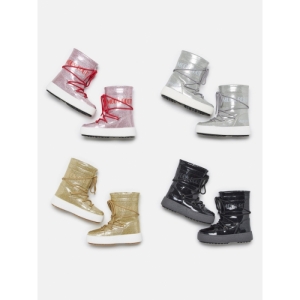 Dievčenské členkové zimné topánky - MOON BOOT-J-Track Tube Glitter K silver Strieborná 29 4