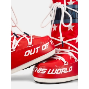 Dámske vysoké zimné topánky - MOON BOOT-Icon Retrobiker white stars Červená 39/41 3