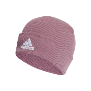 Dámska zimná čiapka - ADIDAS-LOGO BEANIE CUF WONORC/WHITE Ružová 56/58cm