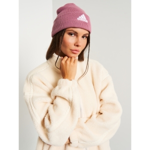 Dámska zimná čiapka - ADIDAS-LOGO BEANIE CUF WONORC/WHITE Ružová 56/58cm 3
