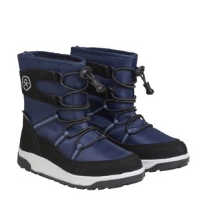 Chlapčenské vysoké zimné topánky - COLOR KIDS-Boots W. String & Stopper total eclipse Modrá 35 1
