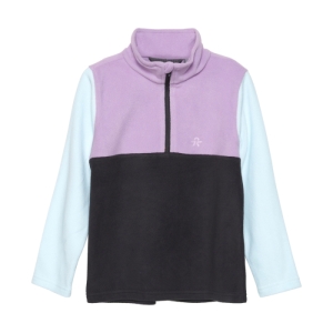 Dievčenská lyžiarska flisová mikina - COLOR KIDS-Fleece Pulli - Colorblock, violet tulle Ružová 164