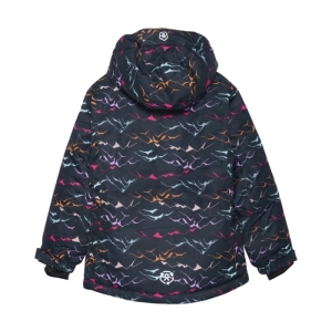 Dievčenská lyžiarska bunda - COLOR KIDS-Ski Jacket - AOP, total eclipse 741118.7850 Modrá 164 1