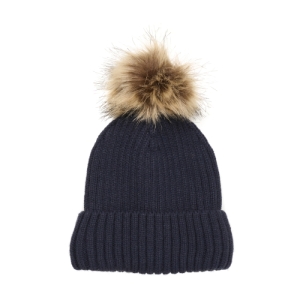 Detská zimná čiapka - COLOR KIDS-Hat-W.Detachable Fake Fur-741225.7850-total eclipse Modrá 52cm