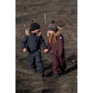 Detská zimná čiapka - COLOR KIDS-Hat-W.Detachable Fake Fur-741225.7850-total eclipse Modrá 52cm 3