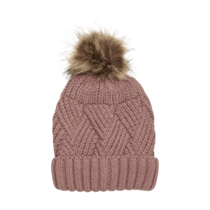 Dievčenská zimná čiapka - COLOR KIDS-Hat-W.Detachable Fake Fur-741223.4330-burlwood Ružová 52cm