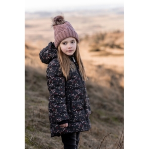 Dievčenská zimná čiapka - COLOR KIDS-Hat-W.Detachable Fake Fur-741223.4330-burlwood Ružová 52cm 2