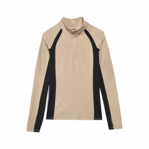 Dámska zateplená lyžiarska mikina s 1/2 zipsom - 4F-BRUSHED UNDERWEAR-AW23UBRUF042-82S-LIGHT BROWN Hnedá XL 5