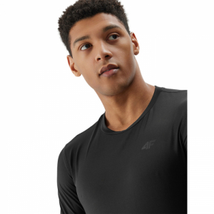 Pánske tréningové tričko s dlhým rukávom - 4F-LONGSLEEVE FNK-4FWSS24TFLOM183-20S-DEEP BLACK Čierna XXL 2