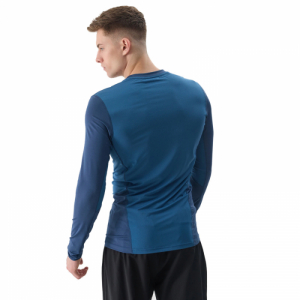Pánske tréningové tričko s dlhým rukávom - 4F-LONGSLEEVE FNK-4FWSS24TFLOM183-32S-DENIM Modrá XXL 3