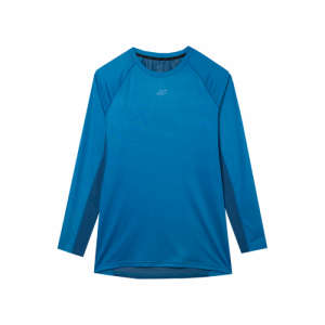 Pánske tréningové tričko s dlhým rukávom - 4F-LONGSLEEVE FNK-4FWSS24TFLOM183-32S-DENIM Modrá XXL 5