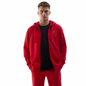 Pánska mikina so zipsom - 4F-SWEATSHIRT-4FWSS24TSWSM0951-61S-DARK RED Červená XXL 1