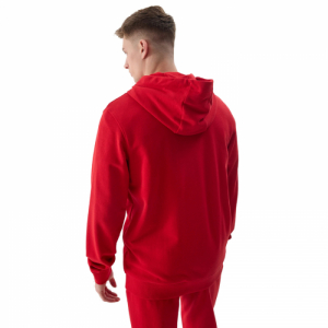 Pánska mikina so zipsom - 4F-SWEATSHIRT-4FWSS24TSWSM0951-61S-DARK RED Červená XXL 3