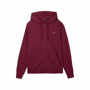 Pánska mikina so zipsom - 4F-SWEATSHIRT-4FWSS24TSWSM0951-61S-DARK RED Červená XXL 5