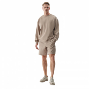 Pánska mikina - 4F-SWEATSHIRT-4FWSS24TSWSM1027-83S-BEIGE Béžová XL 4