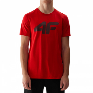 Pánske tričko s krátkym rukávom - 4F-TSHIRT-4FWSS24TTSHM1155-61S-DARK RED Červená XXL