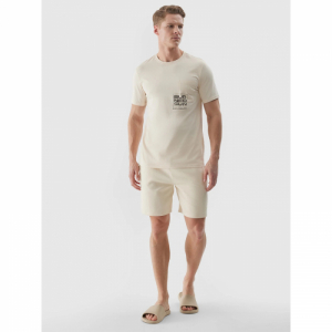 Pánske tričko s krátkym rukávom - 4F-TSHIRT-4FWSS24TTSHM1284-83S-BEIGE Béžová XXL 3