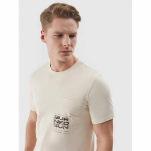 Pánske tričko s krátkym rukávom - 4F-TSHIRT-4FWSS24TTSHM1284-83S-BEIGE Béžová XXL 4