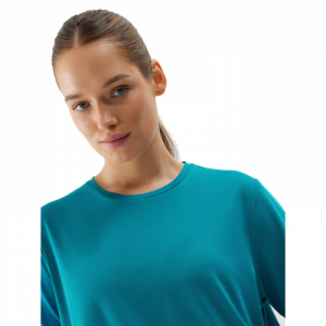 Dámske tréningové tričko s krátkym rukávom - 4F-TSHIRT FNK-4FWSS24TFTSF709-35S-TURQUOISE Zelená L 2