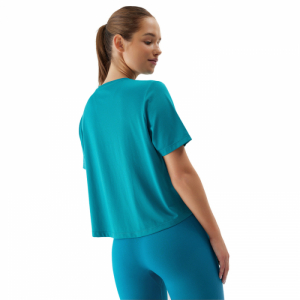 Dámske tréningové tričko s krátkym rukávom - 4F-TSHIRT FNK-4FWSS24TFTSF709-35S-TURQUOISE Zelená L 3