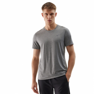 Pánske tréningové tričko s krátkym rukávom - 4F-TSHIRT FNK-4FWSS24TFTSM599-27M-COLD LIGHT GREY MELANGE Šedá XXL 1