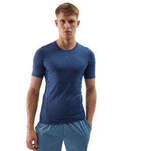 Pánske tréningové tričko s krátkym rukávom - 4F-TSHIRT FNK-4FWSS24TFTSM600-32S-DENIM Modrá XXL