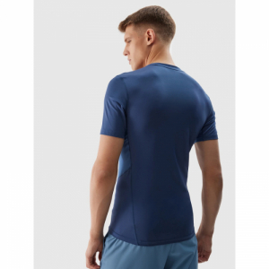 Pánske tréningové tričko s krátkym rukávom - 4F-TSHIRT FNK-4FWSS24TFTSM600-32S-DENIM Modrá XXL 2