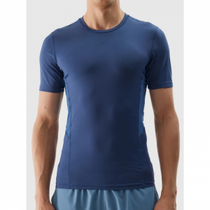 Pánske tréningové tričko s krátkym rukávom - 4F-TSHIRT FNK-4FWSS24TFTSM600-32S-DENIM Modrá XXL 5