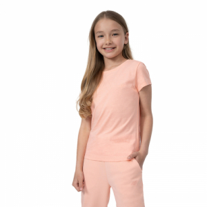 Dievčenské tričko s krátkym rukávom - 4F-TSHIRT  F279-65S-PALE CORAL Oranžová 164