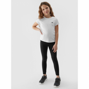 Dievčenské legíny - 4F JUNIOR-TIGHTS-4FJWSS24TTIGF130-20S-DEEP BLACK Čierna 164 3