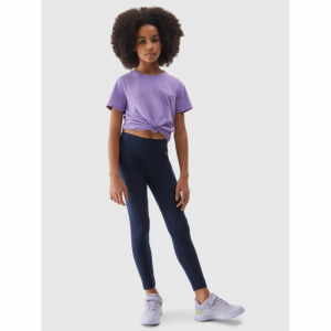 Dievčenské legíny - 4F JUNIOR-TIGHTS-4FJWSS24TTIGF130-31S-NAVY Modrá 164 3