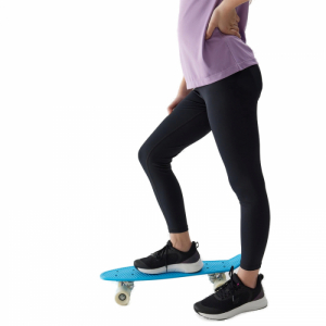 Dievčenské legíny - 4F JUNIOR-TIGHTS FNK-4FJWSS24TFTIF223-20S-DEEP BLACK Čierna 146/152