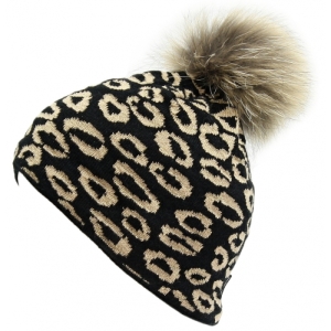 Dámska zimná čiapka - BLIZZARD-Leopard CAP black W Čierna UNI